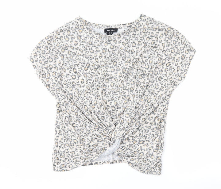 New Look Womens Beige Animal Print  Basic Blouse Size M