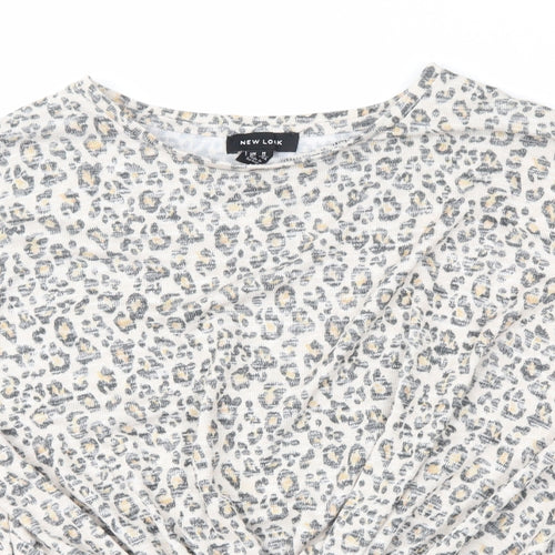 New Look Womens Beige Animal Print  Basic Blouse Size M
