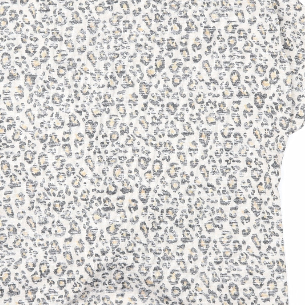 New Look Womens Beige Animal Print  Basic Blouse Size M