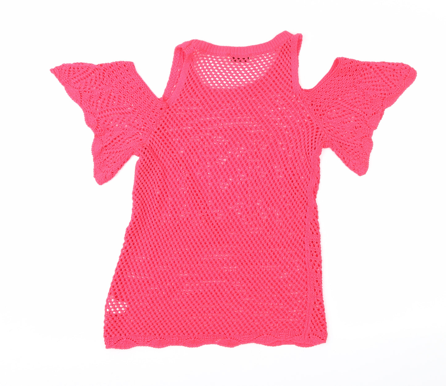 Papaya Womens Pink  Crochet Pullover Jumper Size 10