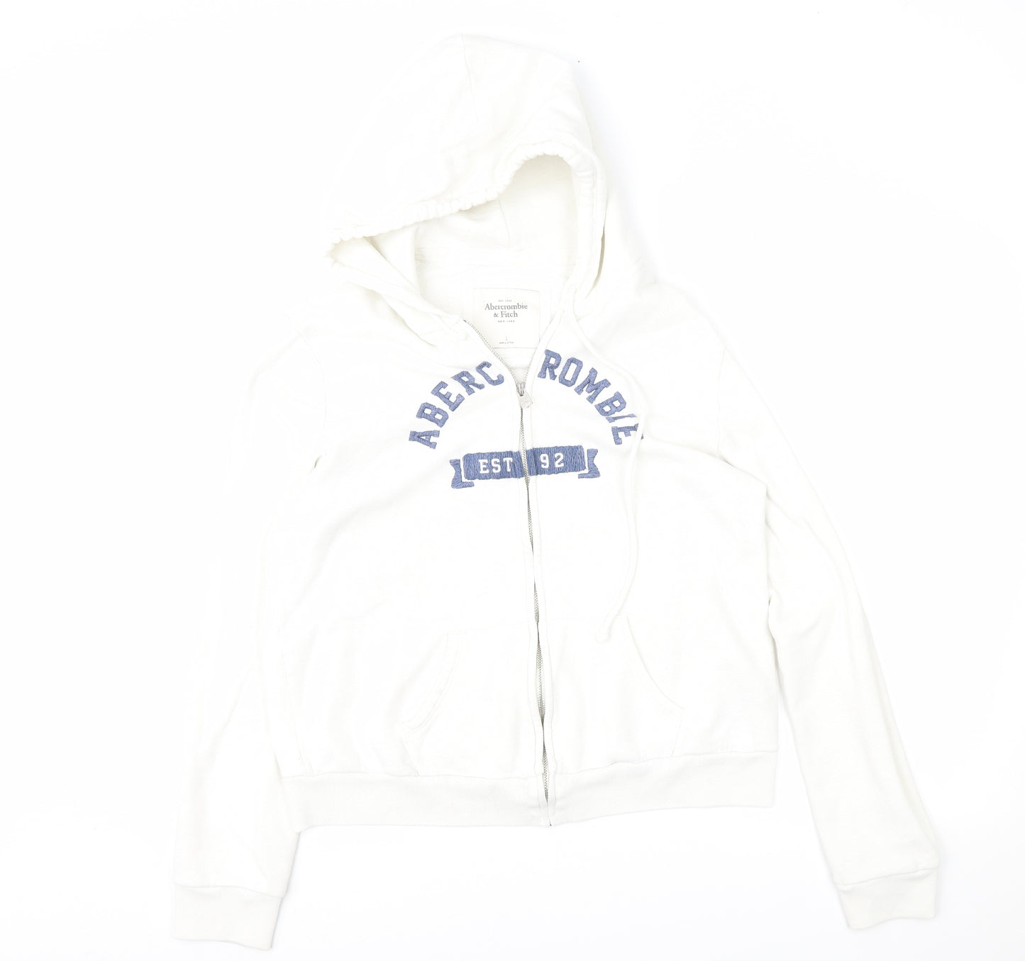 Abercrombie & Fitch Womens Ivory   Full Zip Hoodie Size L