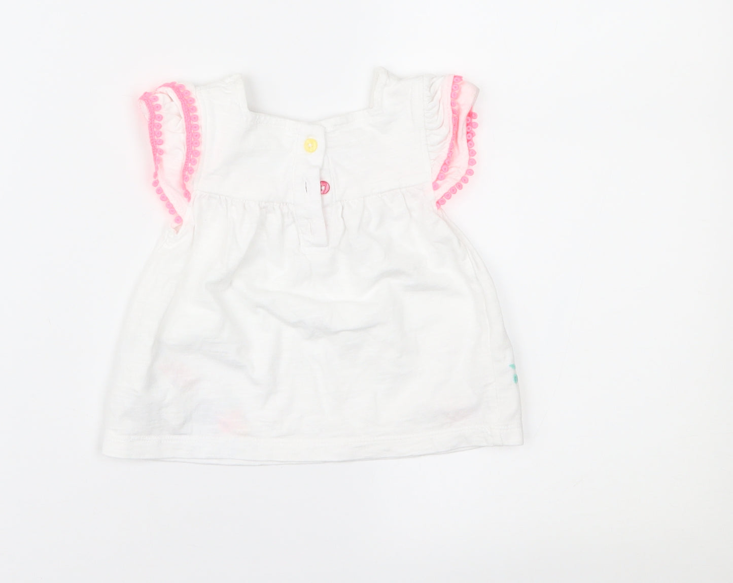 F&F Girls White Floral  Fit & Flare  Size 6-9 Months