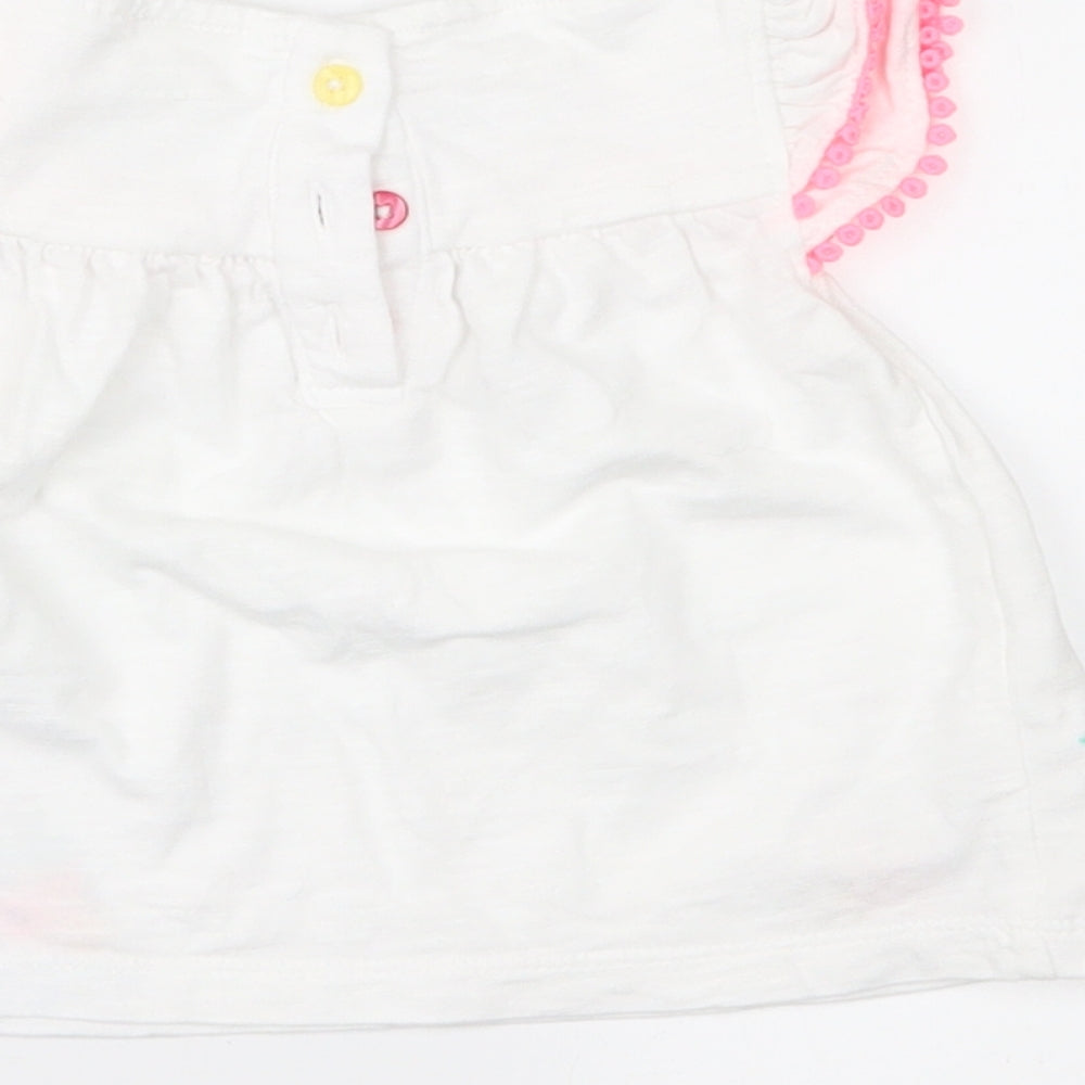 F&F Girls White Floral  Fit & Flare  Size 6-9 Months