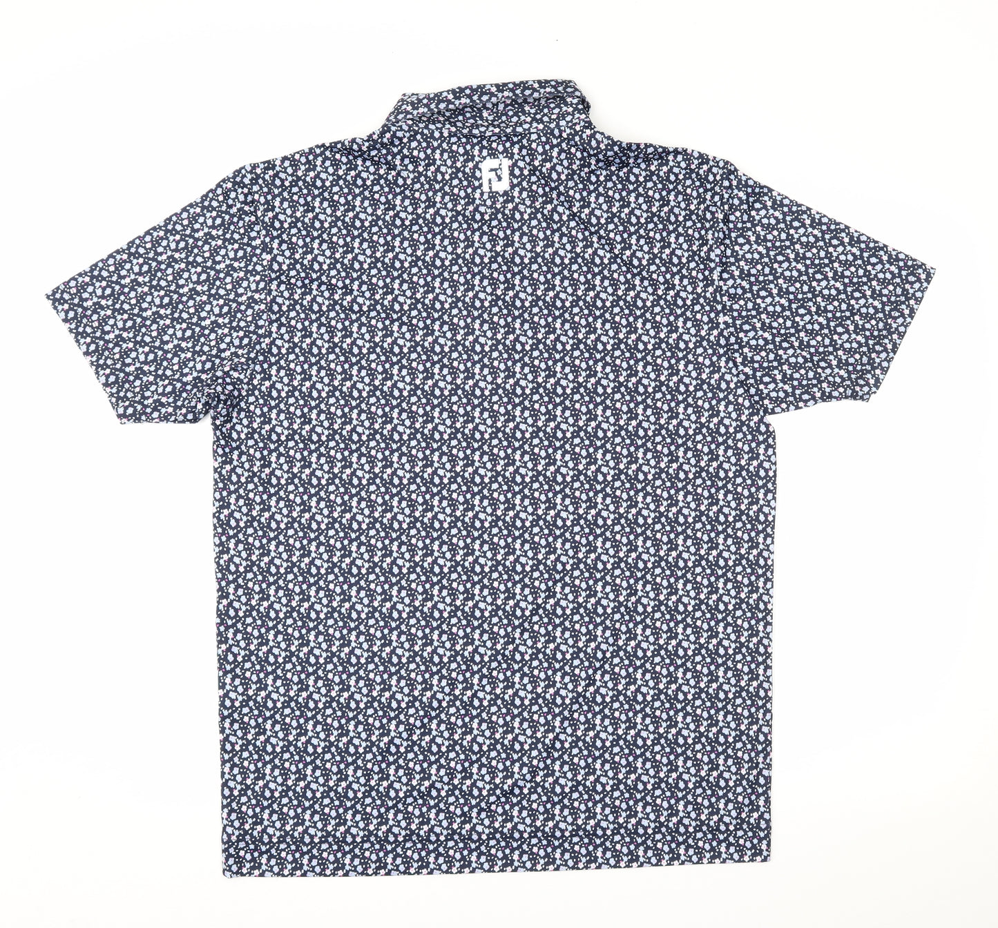 FJ Mens Blue Floral   Polo Size L