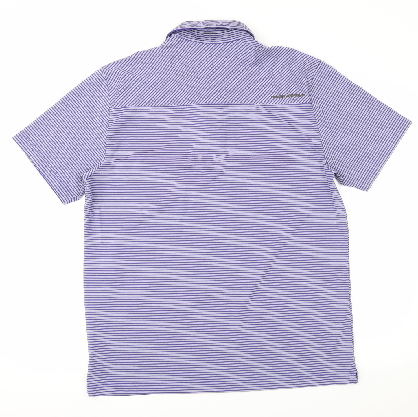 Under armour Mens Purple Striped   Polo Size L