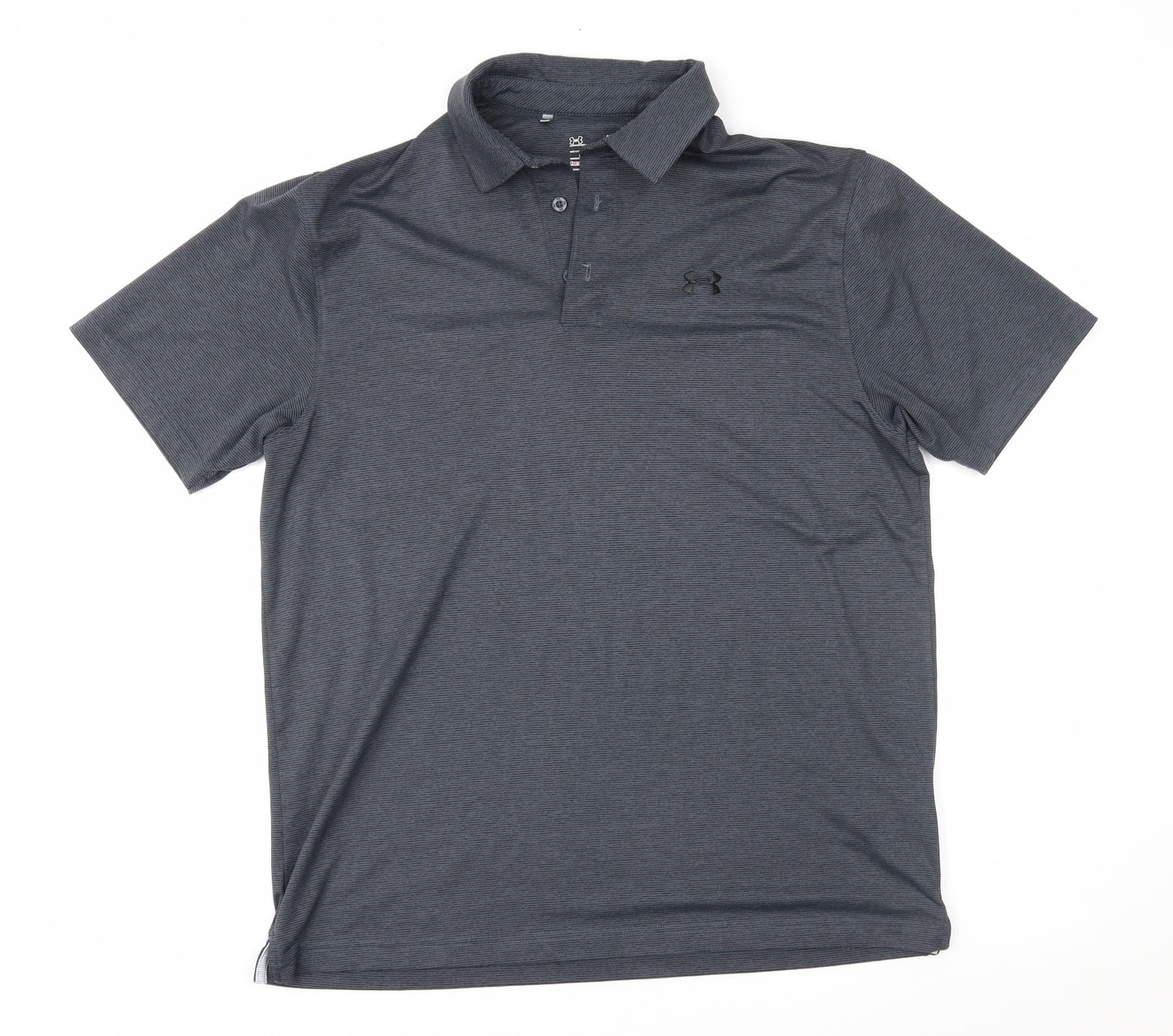 Under armour Mens Grey Striped   Polo Size L