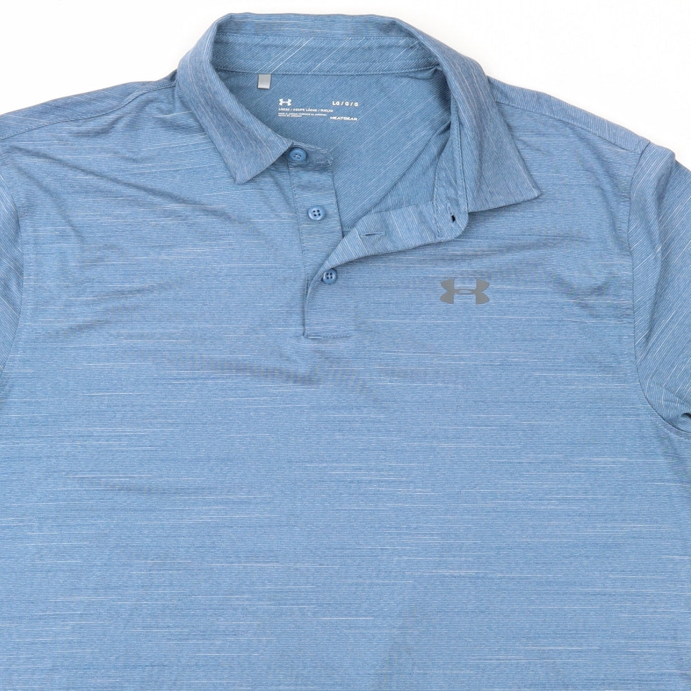 Under armour Mens Blue Geometric   Polo Size L
