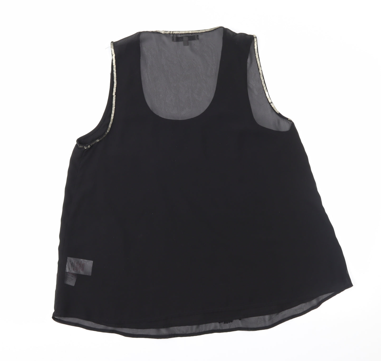 Peacocks Womens Black Geometric  Basic Blouse Size 14