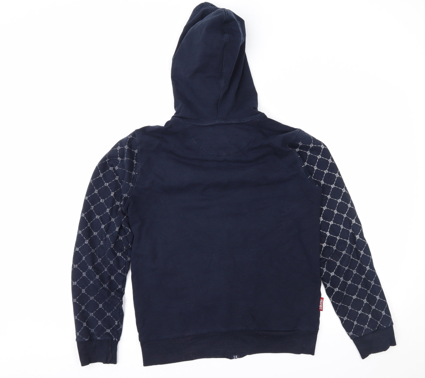 Guru Womens Blue Geometric  Full Zip Hoodie Size 16