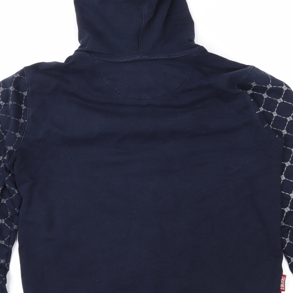 Guru Womens Blue Geometric  Full Zip Hoodie Size 16