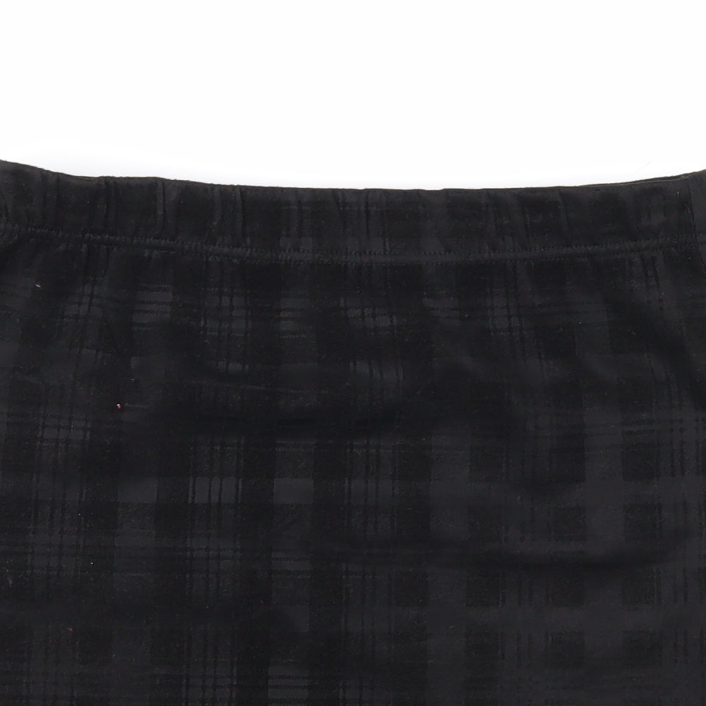 Select Womens Black Plaid Velour Mini Skirt Size 10