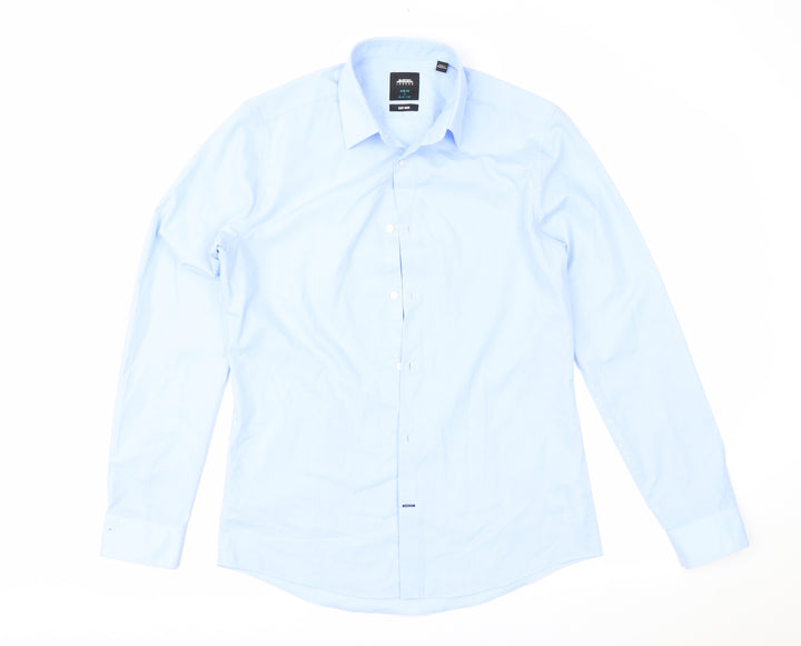 Burton Mens Blue Button-Up Size 14.5