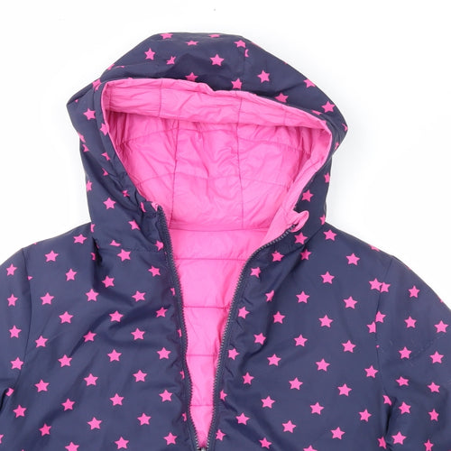 George Girls Blue Geometric  Anorak Jacket Size 9-10 Years