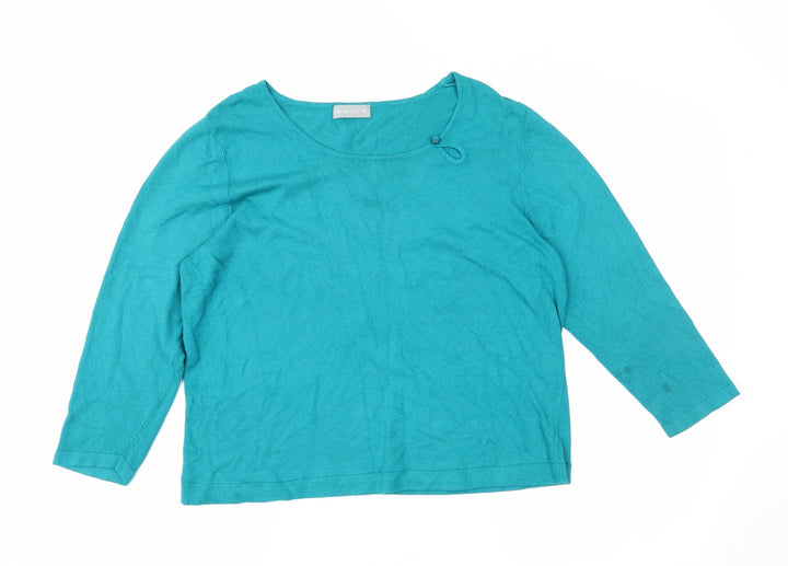 Per Una Womens Green Pullover Jumper Size 16