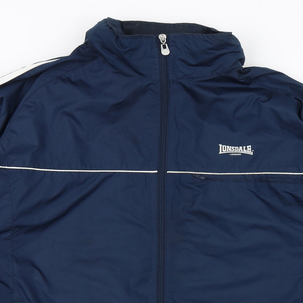 Lonsdale Mens Blue   Rain Coat Jacket Size L