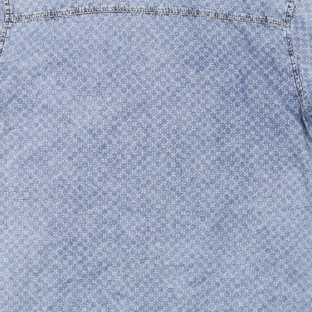 River Island Mens Blue    Button-Up Size L