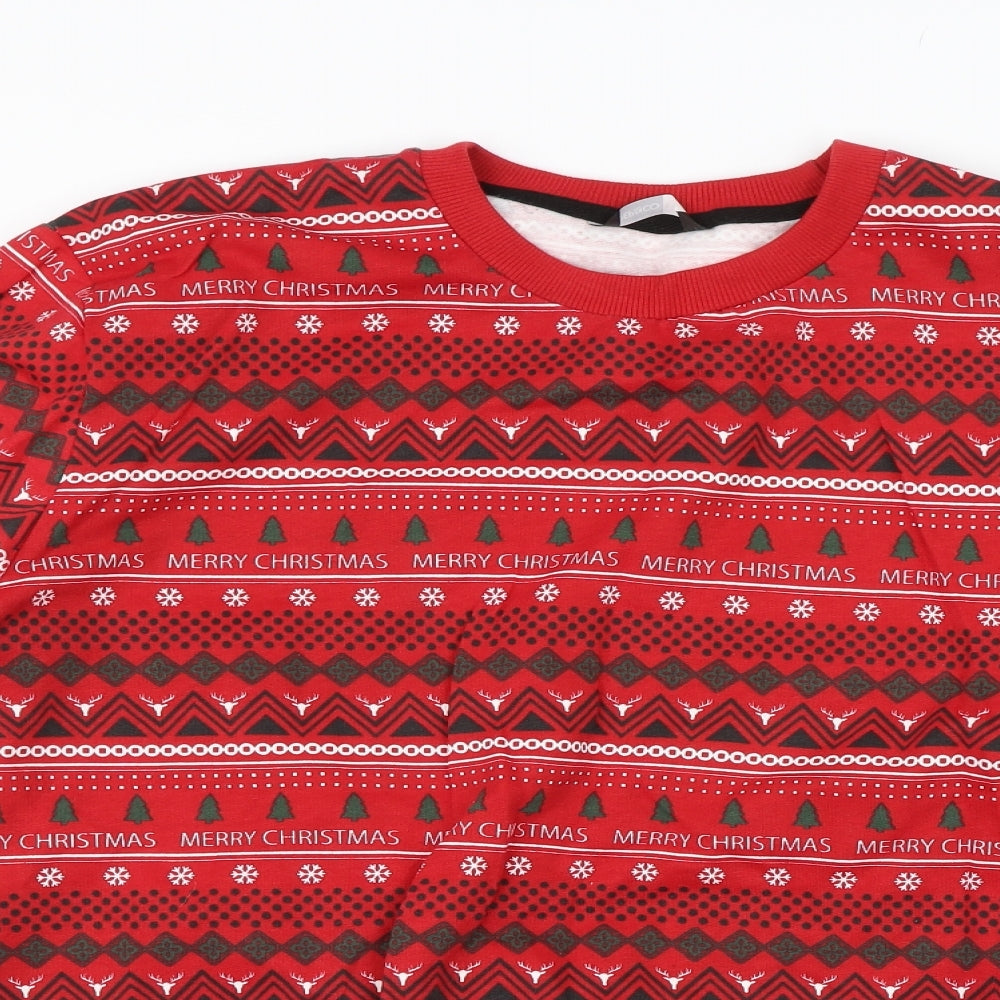 Pep&Co Mens Red   Pullover Jumper Size L  - Christmas jumper