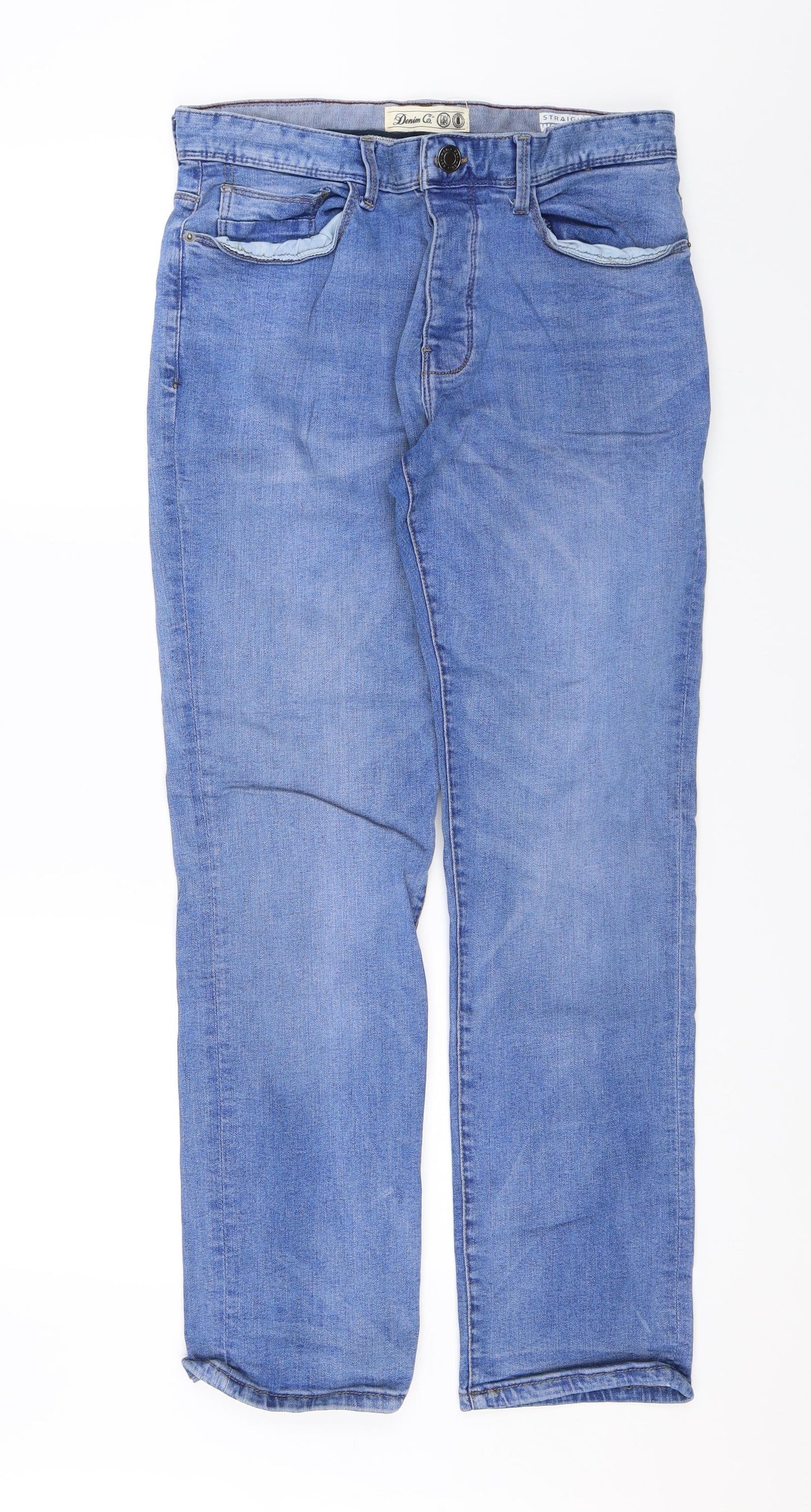 Denim & Co. Mens Blue  Denim Straight Jeans Size 32 in L28 in
