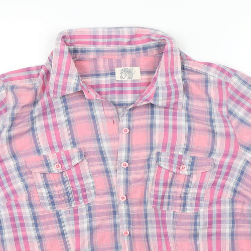 BHS Womens Pink Plaid  Basic Button-Up Size 18