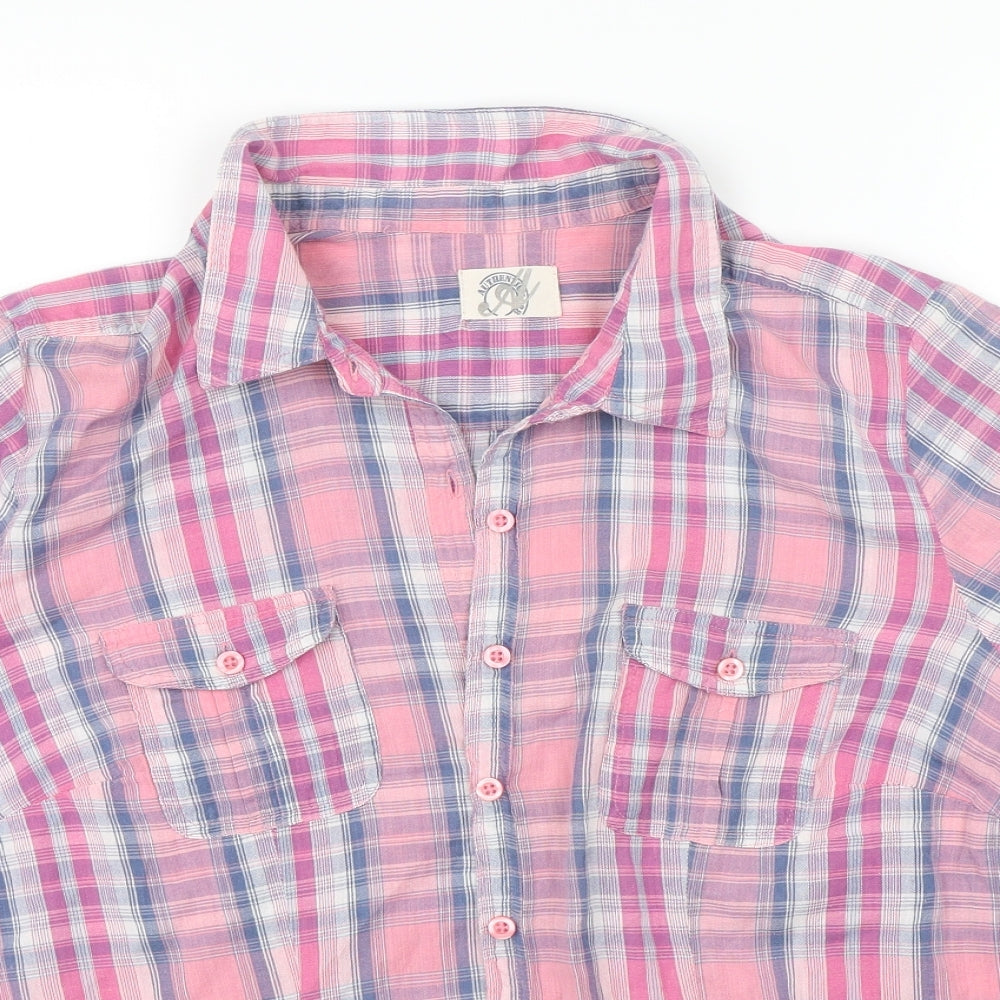 BHS Womens Pink Plaid  Basic Button-Up Size 18