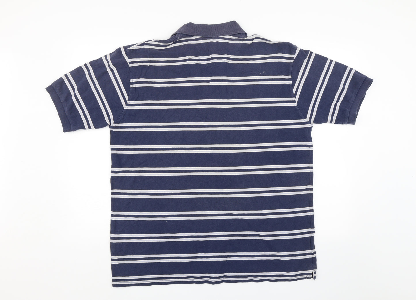 Marks and Spencer Mens Blue Striped   Polo Size L
