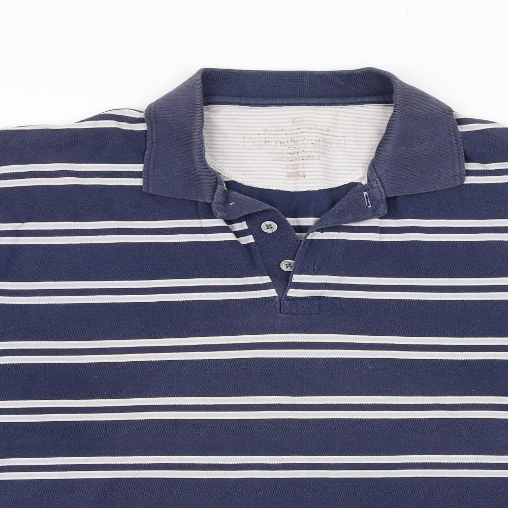 Marks and Spencer Mens Blue Striped   Polo Size L