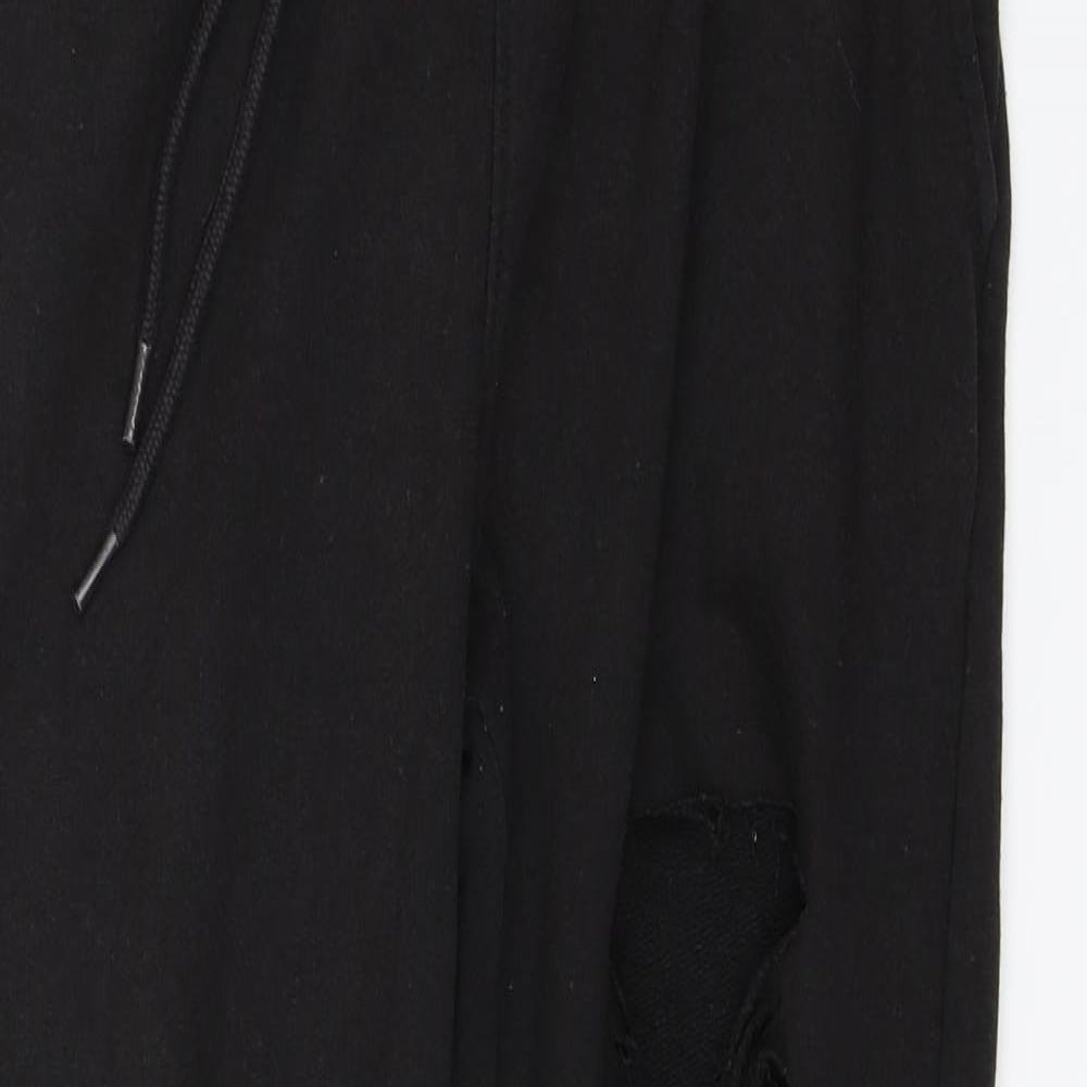 Missguided Womens Black   Sweatpants Trousers Size 8 L27 in - Distressed