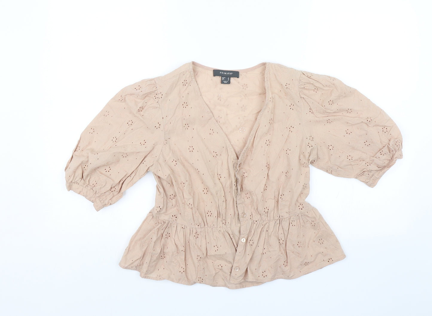 Primark Womens Beige   Basic Blouse Size 8