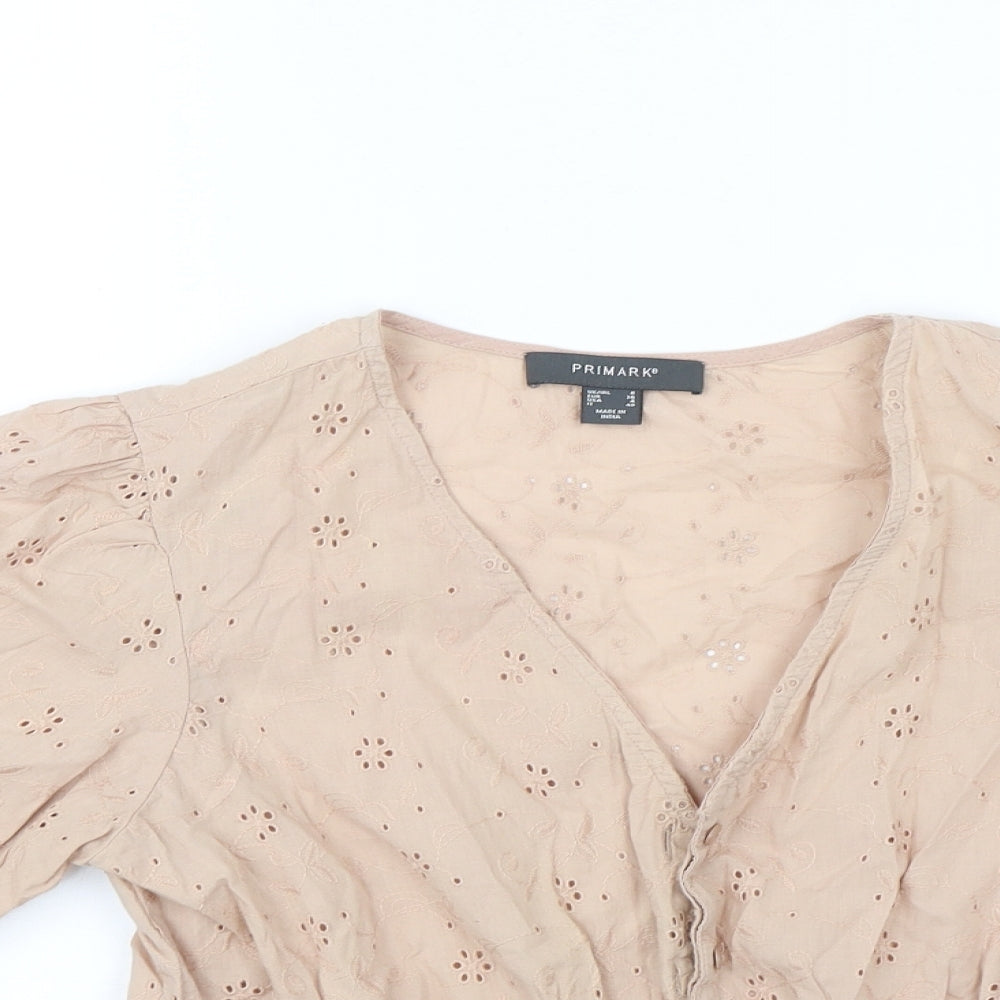 Primark Womens Beige   Basic Blouse Size 8