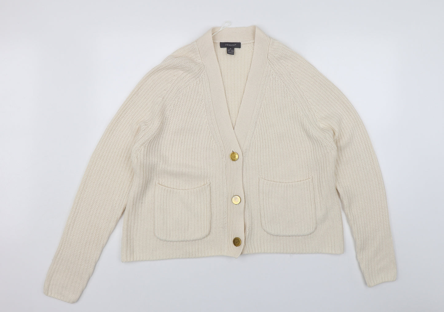 Primark Womens White   Cardigan Jumper Size M