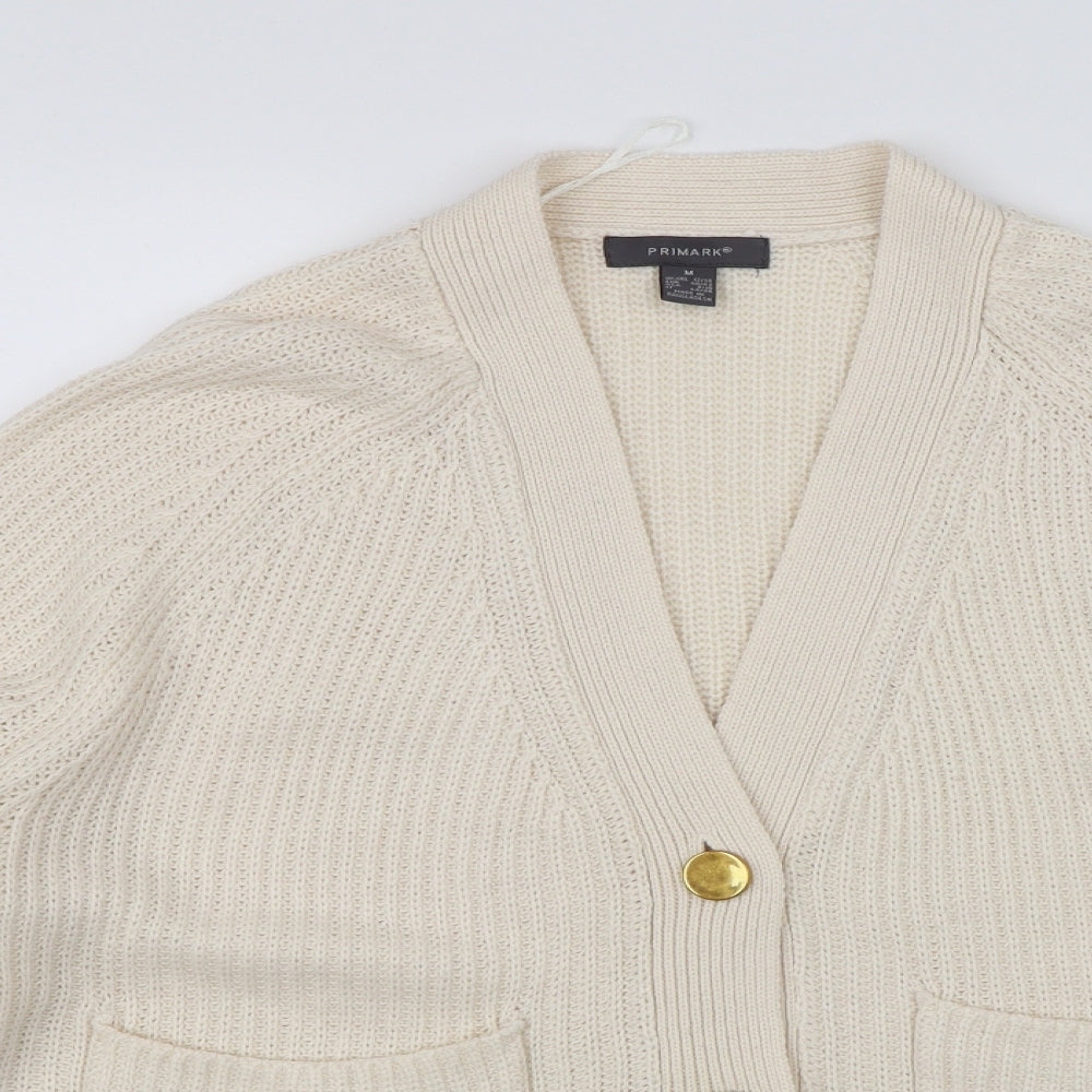Primark Womens White   Cardigan Jumper Size M