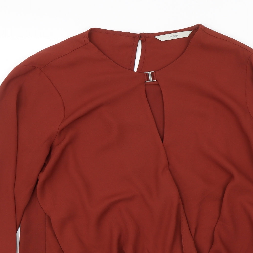 George Womens Orange   Basic Blouse Size 10