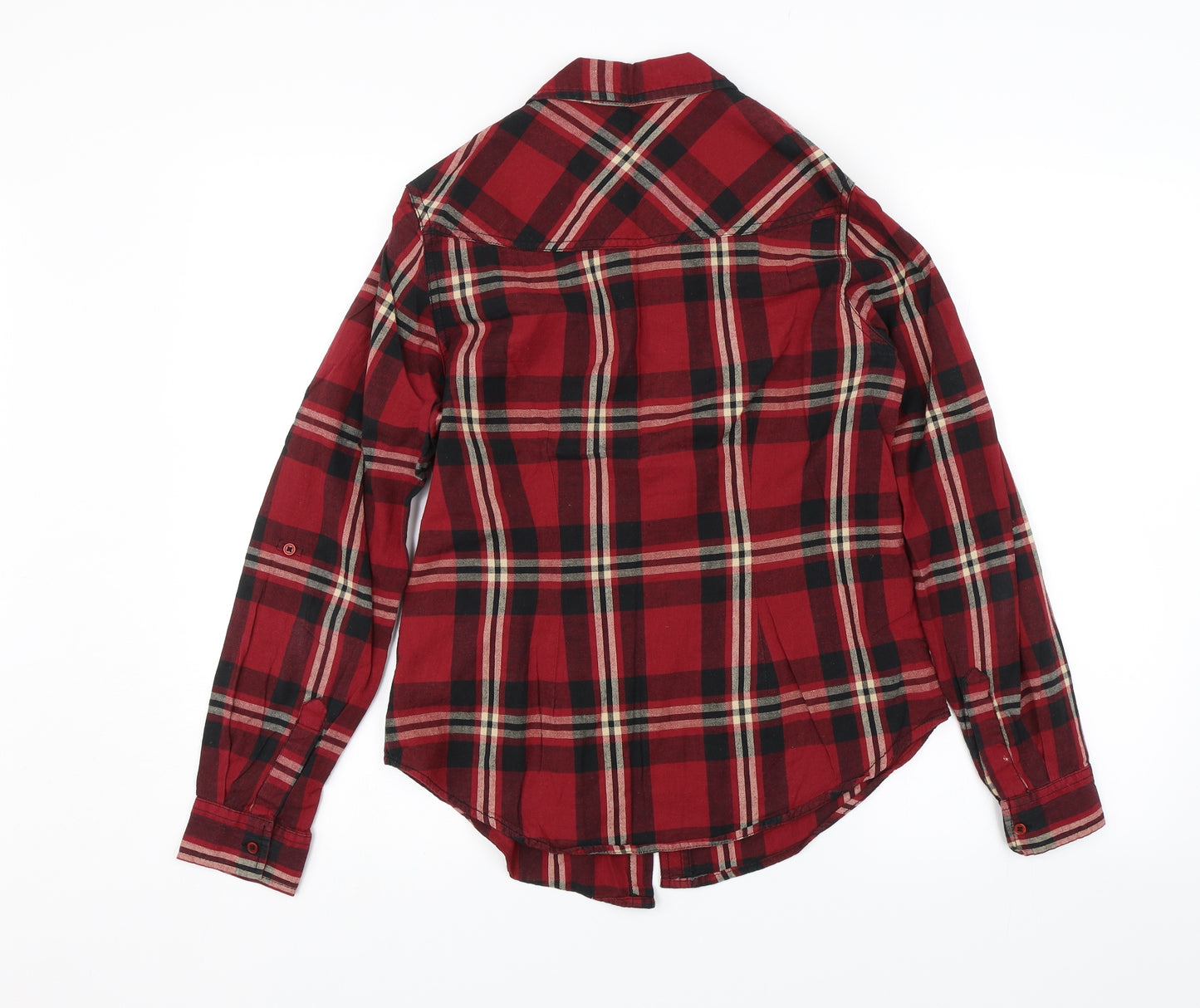 Peacocks Womens Red Plaid  Basic Button-Up Size 12