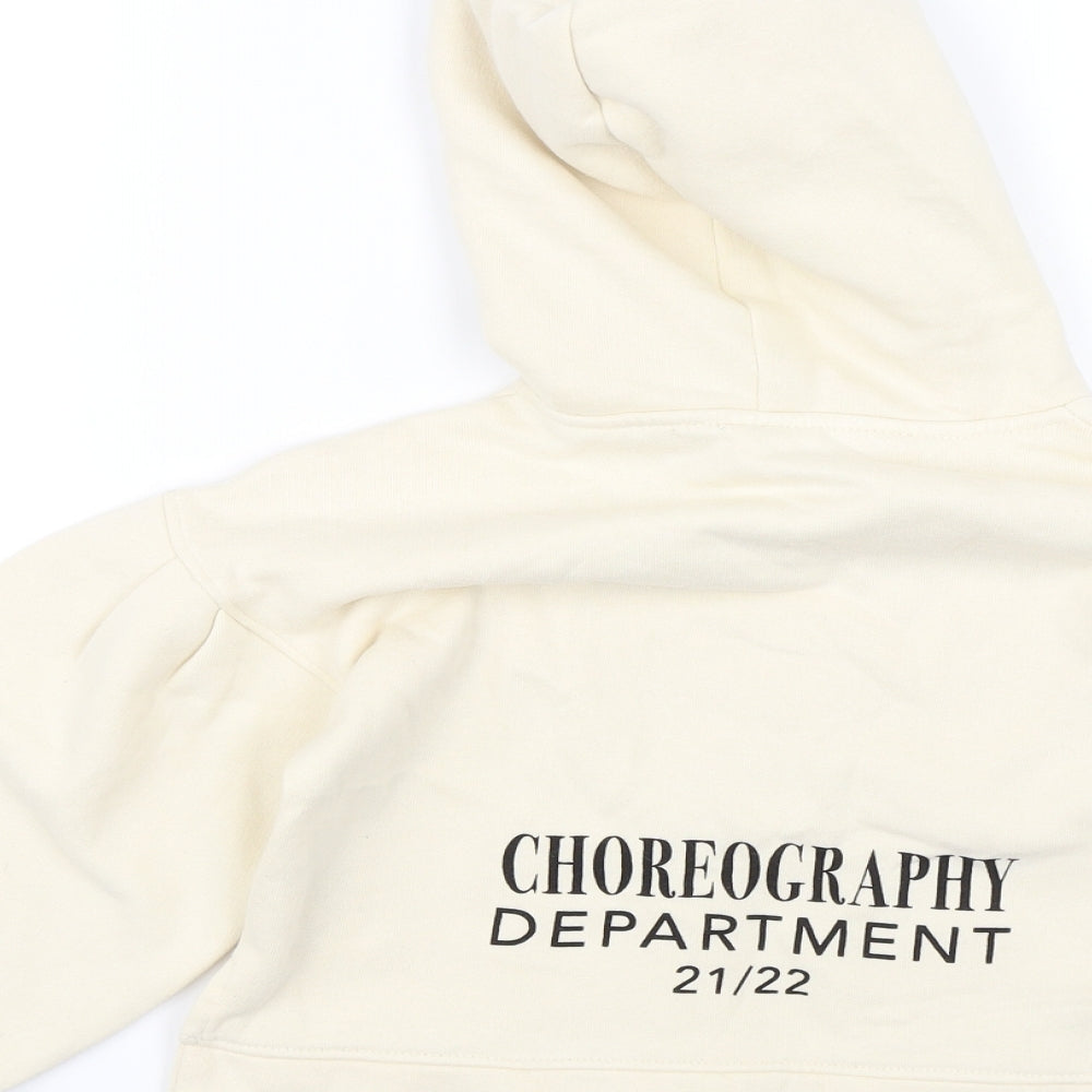 Zara Girls White   Pullover Hoodie Size 6 Years  - Ballerina
