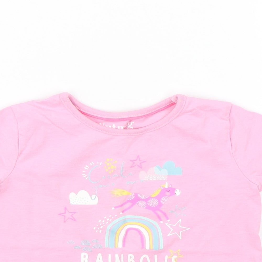 Nutmeg Girls Pink   Basic T-Shirt Size 2-3 Years  - Create your own rainbows