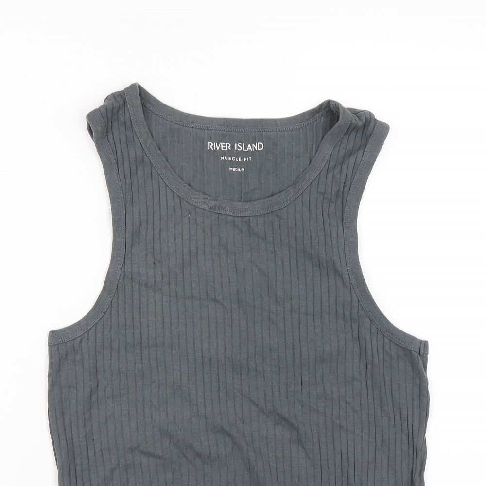 River Island Mens Grey    T-Shirt Size M