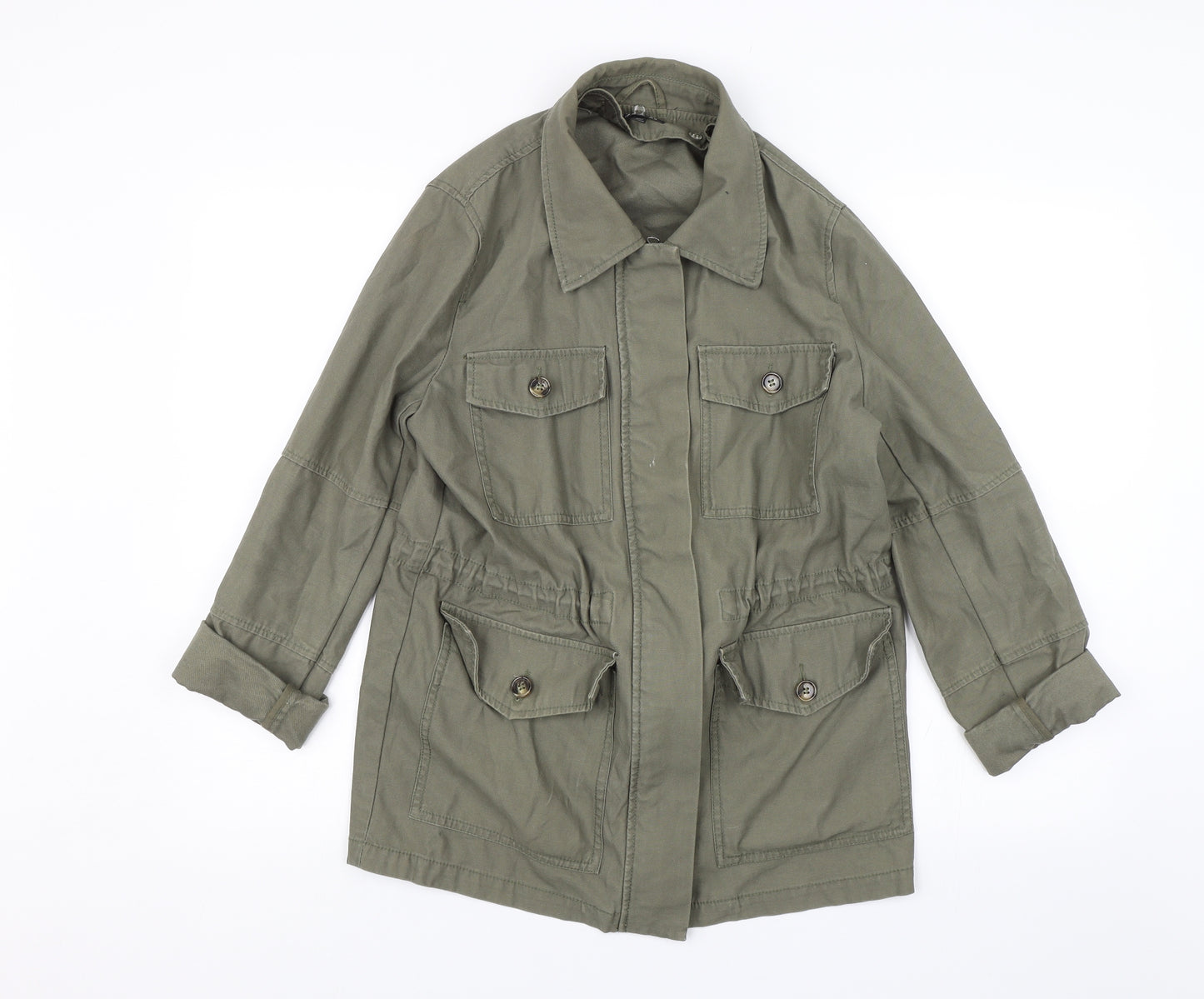 Topshop Womens Green   Military Jacket Jacket Size 10