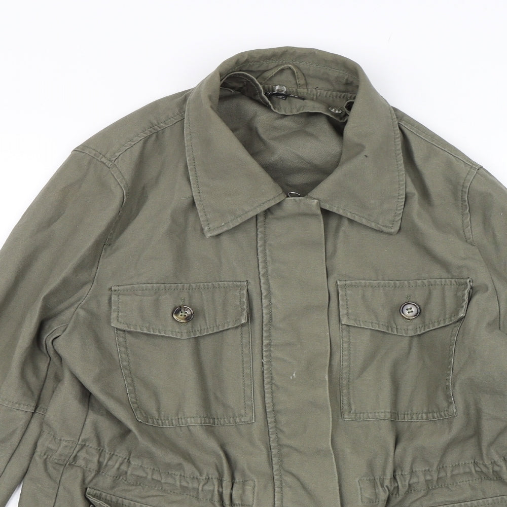 Topshop Womens Green   Military Jacket Jacket Size 10