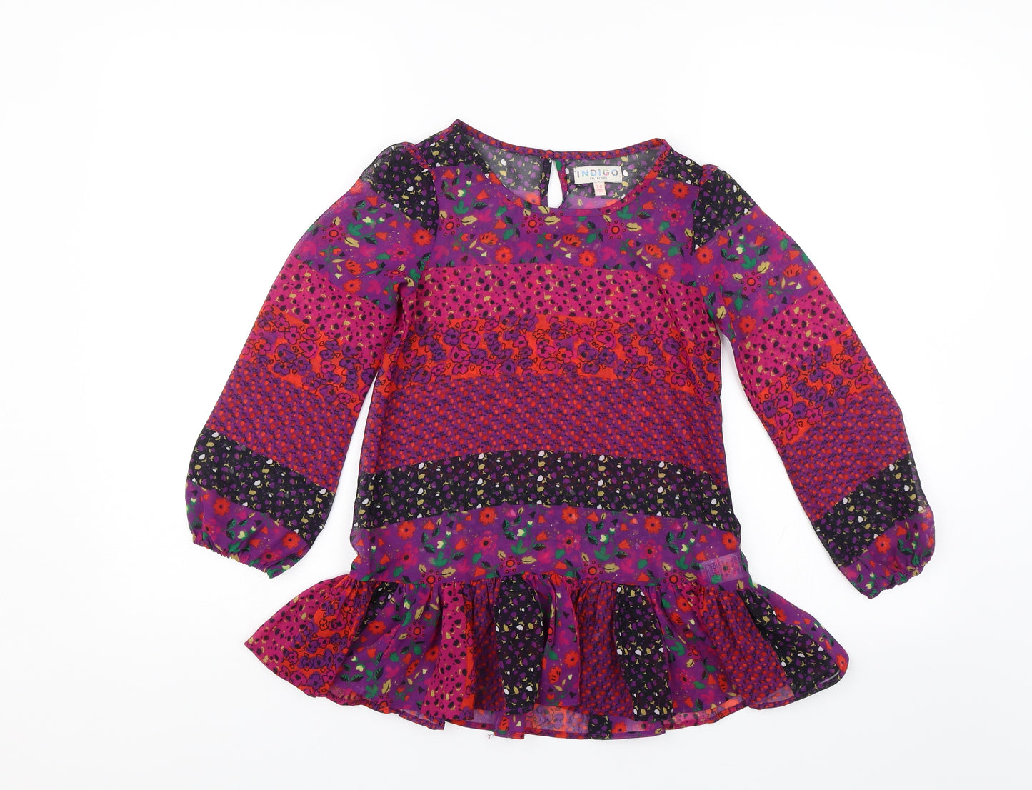 Indigo Girls Purple Floral  Shift  Size 7-8 Years