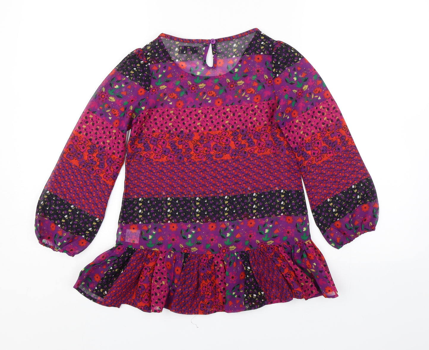 Indigo Girls Purple Floral  Shift  Size 7-8 Years