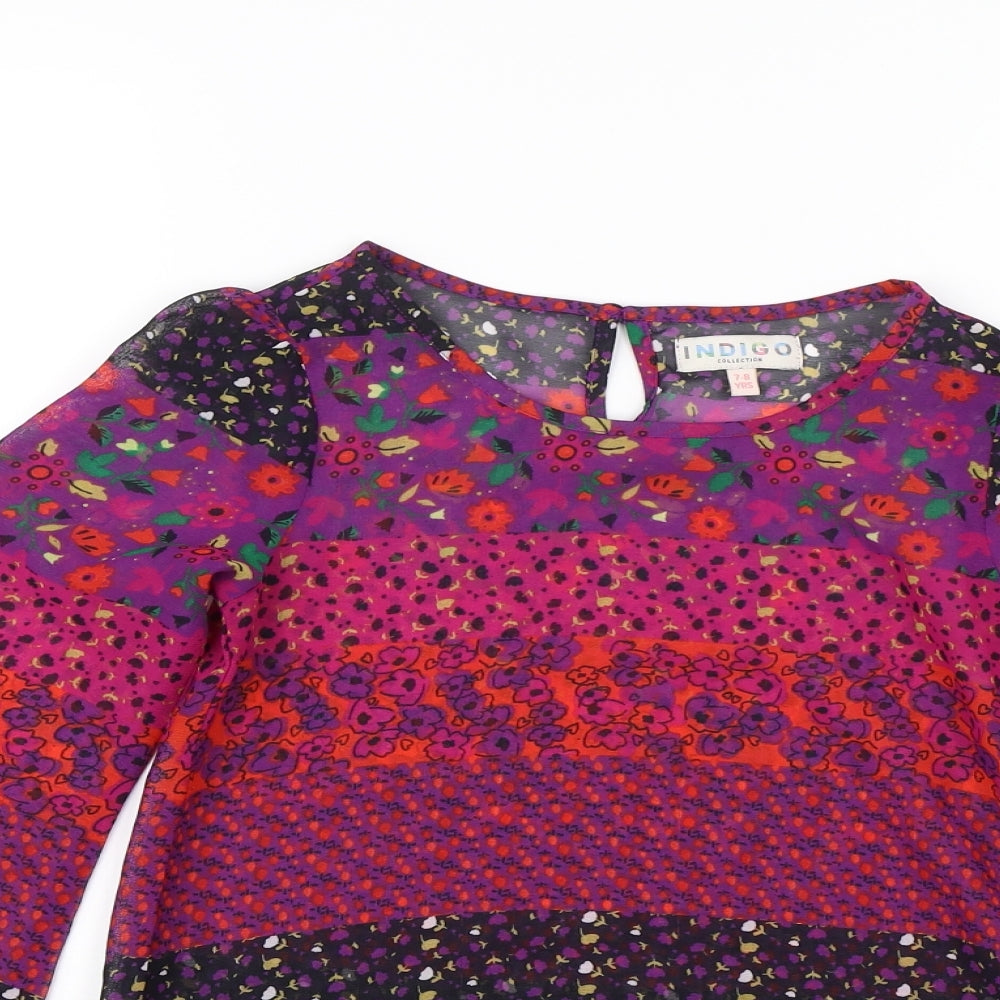 Indigo Girls Purple Floral  Shift  Size 7-8 Years