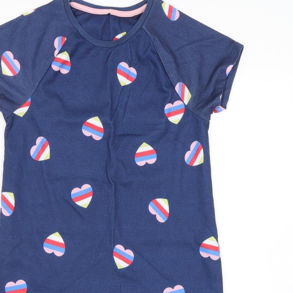 George Girls Blue   T-Shirt Dress  Size 11-12 Years  - Hearts