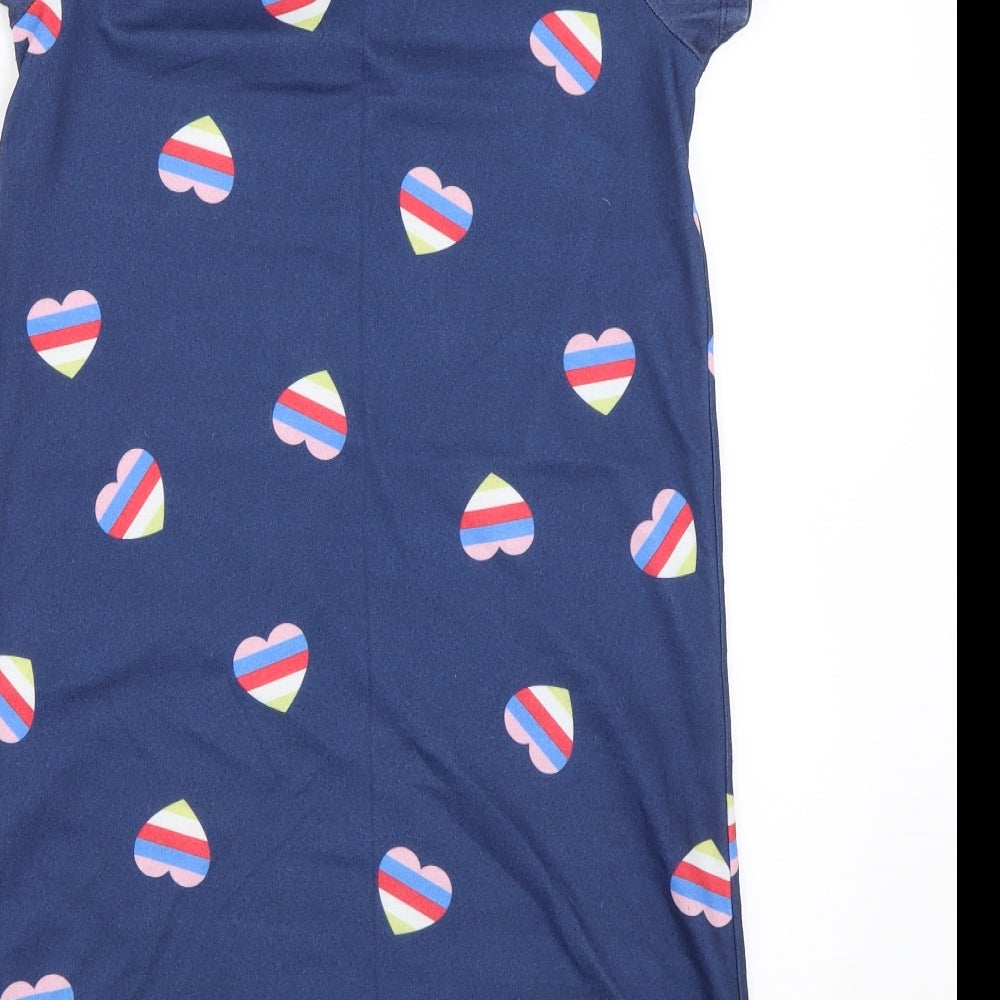 George Girls Blue   T-Shirt Dress  Size 11-12 Years  - Hearts