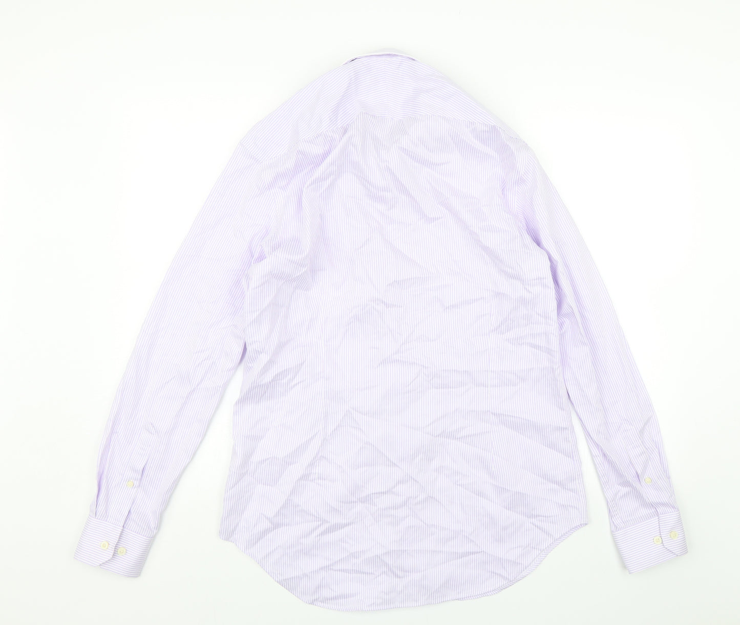 Moss Mens Purple Striped   Dress Shirt Size 15.5