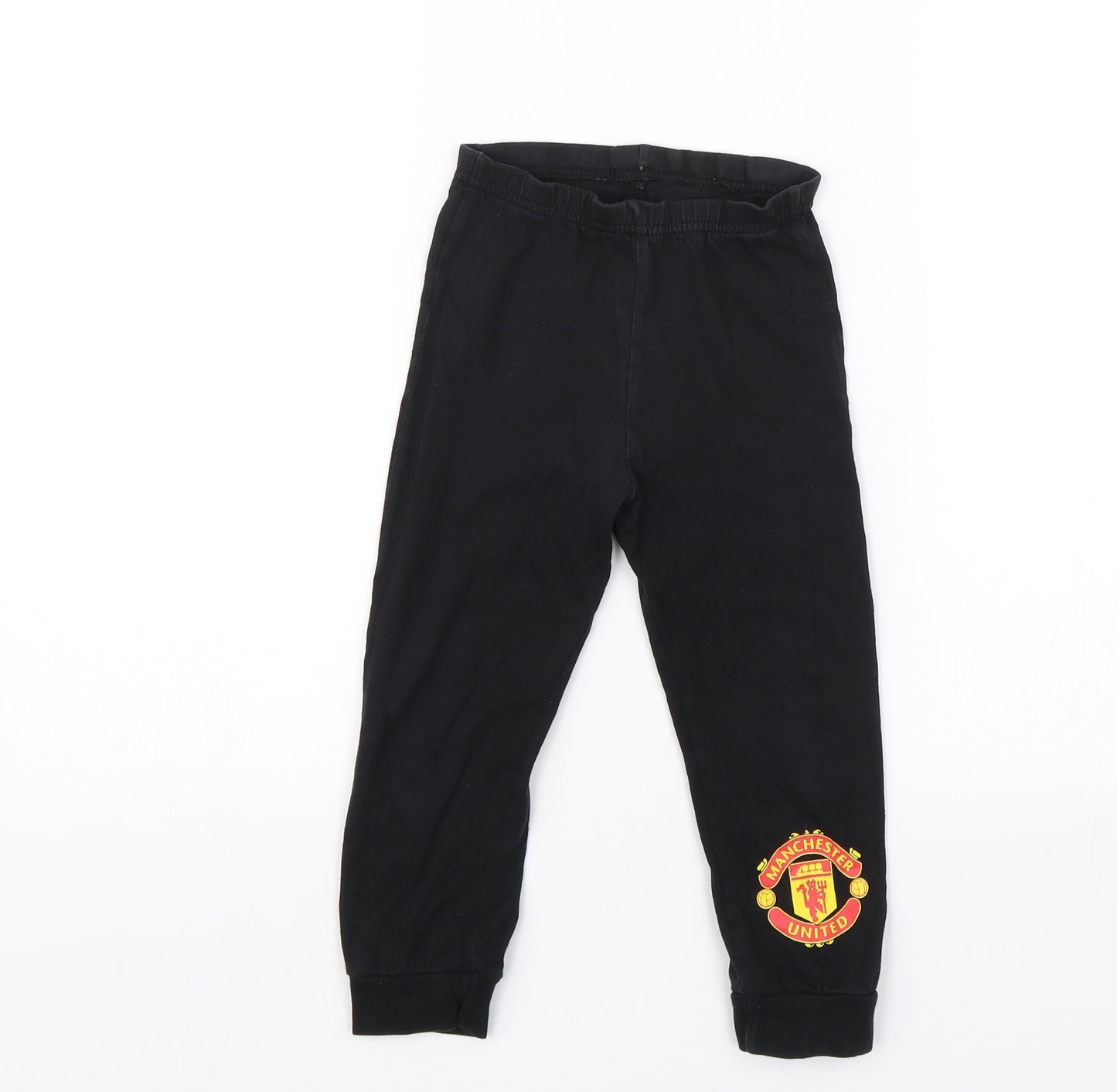 Preworn Girls Black   Jogger Trousers Size 3-4 Years - Manchester United