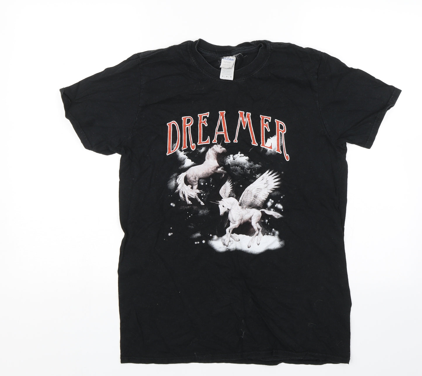 Gilden Womens Black   Basic T-Shirt Size M  - Dreamer