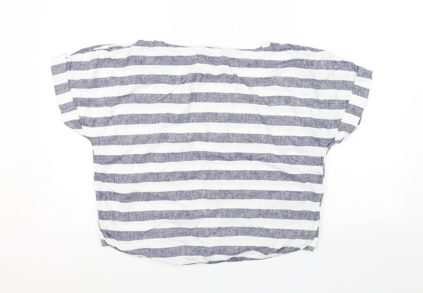 Zara Womens Blue Striped  Basic Blouse Size M