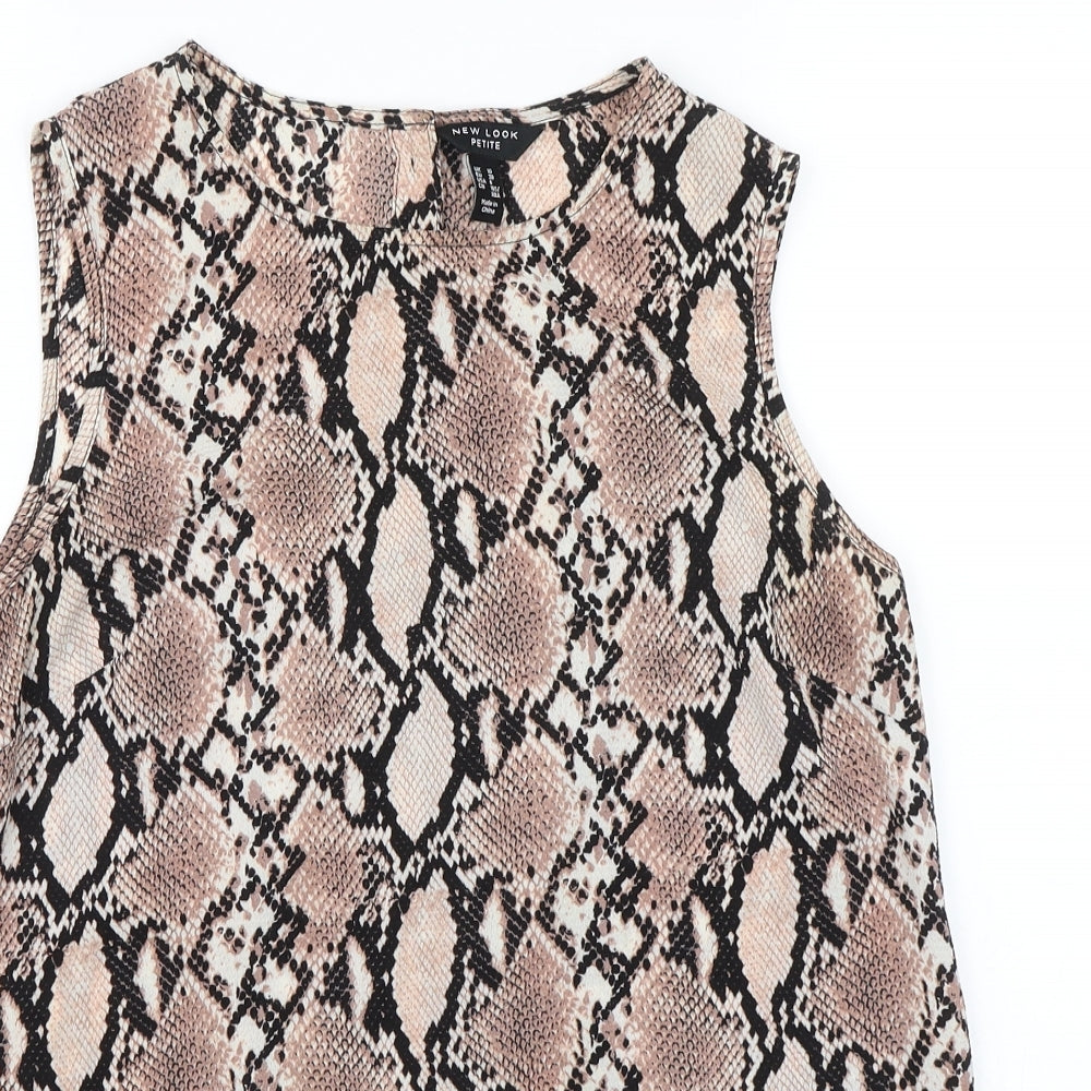 New Look Womens Pink Animal Print  Basic Blouse Size 10