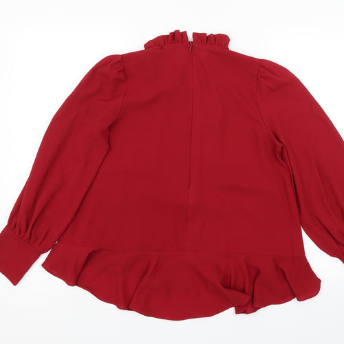 Boohoo Womens Red   Basic Blouse Size 8