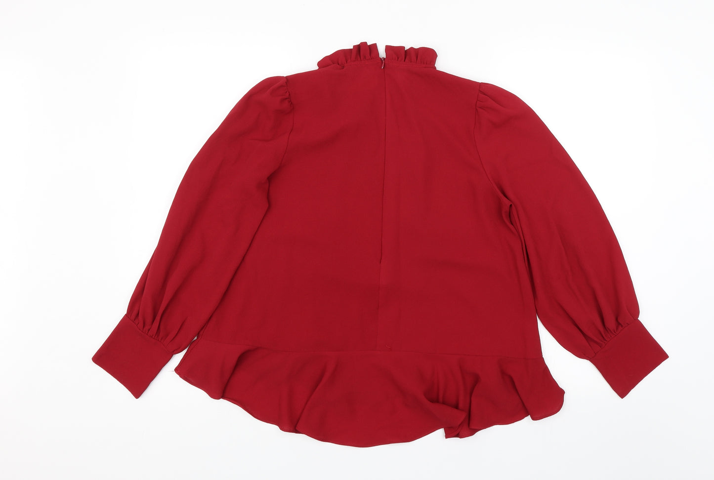 Boohoo Womens Red   Basic Blouse Size 8